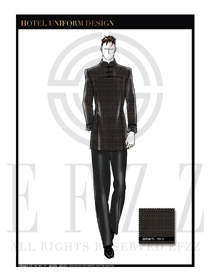 灰色男裝酒店門(mén)童行李生服裝款式圖1211