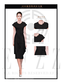 時尚黑色OL女款夏裝制服款式圖604