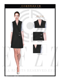 OL時尚灰色女職業裝夏裝制服設計圖619
