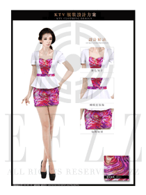 夜總會時尚紫色炫彩DJ包房公主服設計圖800