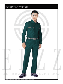 時(shí)尚綠色工程服長袖制服設(shè)計(jì)圖089