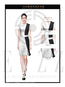 OL時尚白色女職業(yè)裝夏裝制服設(shè)計圖665