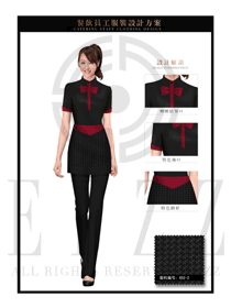 時(shí)尚黑色女款快餐服務(wù)生服裝款式圖215