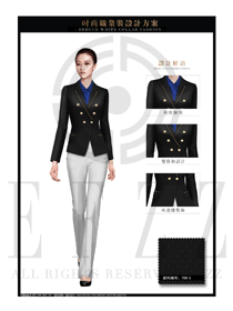 時尚黑色短裙女款職業套裝制服設計圖1334