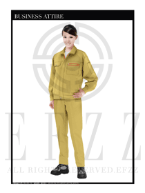 黃色春秋女款工程服服裝設計圖1024