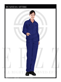 藍(lán)色春秋女款工程服服裝設(shè)計圖1028
