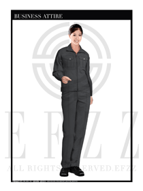 時尚灰色春秋女款工程服服裝款式圖1035