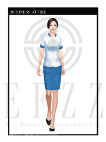 蔚藍(lán)色短裙款按摩技師制服設(shè)計圖1368