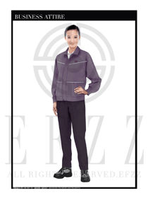 淺紫色女款長袖車間工作制服設(shè)計圖1112