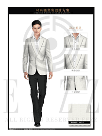 卡其色修身男職業(yè)裝西服款式設(shè)計(jì)圖410