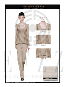 時(shí)尚米色韓版女秋冬職業(yè)裝制服款式設(shè)計(jì)圖1419