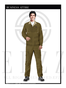 咖啡色長袖男款春秋工程服裝款式圖1137
