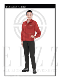 淺紅色長袖女款4S店春秋工程服制服設計圖1167
