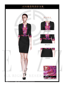 OL時(shí)尚黑色女職業(yè)裝夏裝制服設(shè)計(jì)圖689