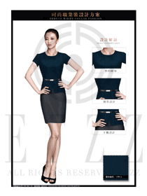 新款墨綠色韓版女職業(yè)裝短裙款夏裝制服設(shè)計圖710