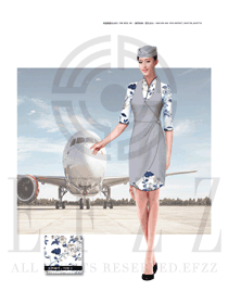 原創(chuàng)設(shè)計白色連衣裙款空姐服制服設(shè)計效果圖798