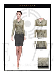 原創設計韓版修身女款酒店大堂經理服裝款式圖1136