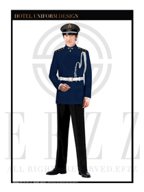 原創制服設計深藍色男款獵裝保安服裝款式圖291