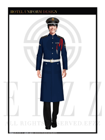 新款深藍色男款冬季保安服大衣制服設計圖060