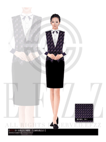 原創(chuàng)制服設(shè)計(jì)馬甲款西餐服務(wù)員服裝款式圖139