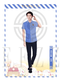 淺藍(lán)色男款學(xué)生服校服款式設(shè)計(jì)圖018