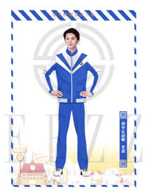 藍色長袖男款運動裝學生服校服款式設計圖028
