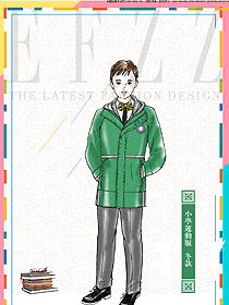 時尚綠色男款學生服校服款式設計圖066