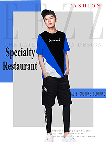 時尚短袖男款快餐廳服裝款式設(shè)計圖281