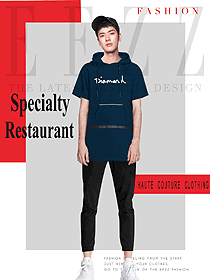 時尚短袖男款快餐廳服裝款式設計圖289