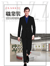 黑色韓版男職業裝西服制服設計圖445
