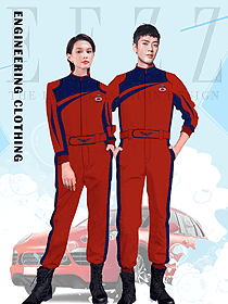 原創(chuàng)制服設(shè)計長袖春秋工程服款式效果圖1232