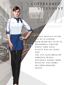 新款白色女款快餐店服務員制服設計圖303