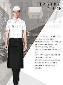 新款白色短袖男款酒店廚師服制服設計圖456