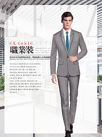 淺灰色男職業裝西服制服設計圖459