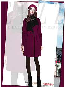 新款紫紅色女職業(yè)裝大衣制服設(shè)計圖277