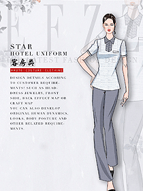 時尚短袖女款客房服務員服裝款式圖651