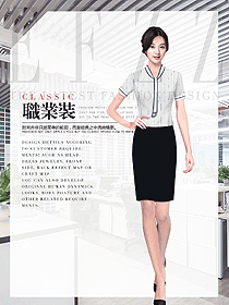 女職業(yè)裝修身款短袖襯衫設(shè)計(jì)圖394