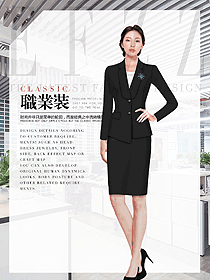 原創制服設計黑色女職業裝夏裝款式圖897