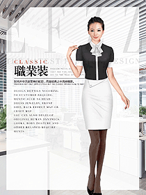 女職業(yè)裝修身款短袖襯衫設(shè)計(jì)圖391
