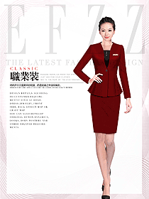 原創(chuàng)制服設(shè)計(jì)棗紅色女秋冬職業(yè)裝設(shè)計(jì)圖1728