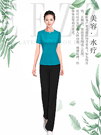 時尚短袖女款按摩技師服款式設計圖1486