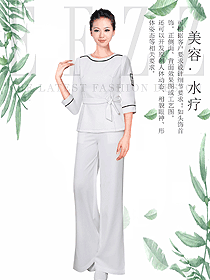 時尚白色簡潔款會所服務(wù)生制服設(shè)計圖664