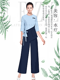 原創(chuàng)制服設(shè)計(jì)女款美容會(huì)所服裝款式圖662