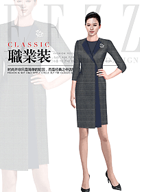 原創制服設計灰色女職業裝夏裝款式圖991