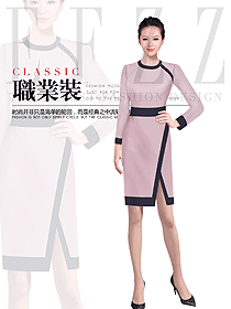 原創制服設計淺粉色女職業裝夏裝款式圖1021