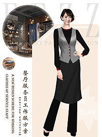 時(shí)尚西餐服務(wù)員制服設(shè)計(jì)圖1427