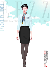 航空公司夏季服裝女裝空姐制服設計圖