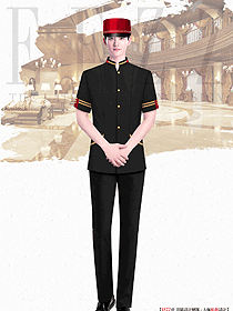 星級(jí)酒店大堂門童制服原創(chuàng)設(shè)計(jì)手稿圖