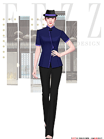 三亞星級酒店女門童制服原創(chuàng)定制設計手稿圖