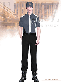 新式中灰色保安工作服套裝物業售樓部形象崗禮賓服